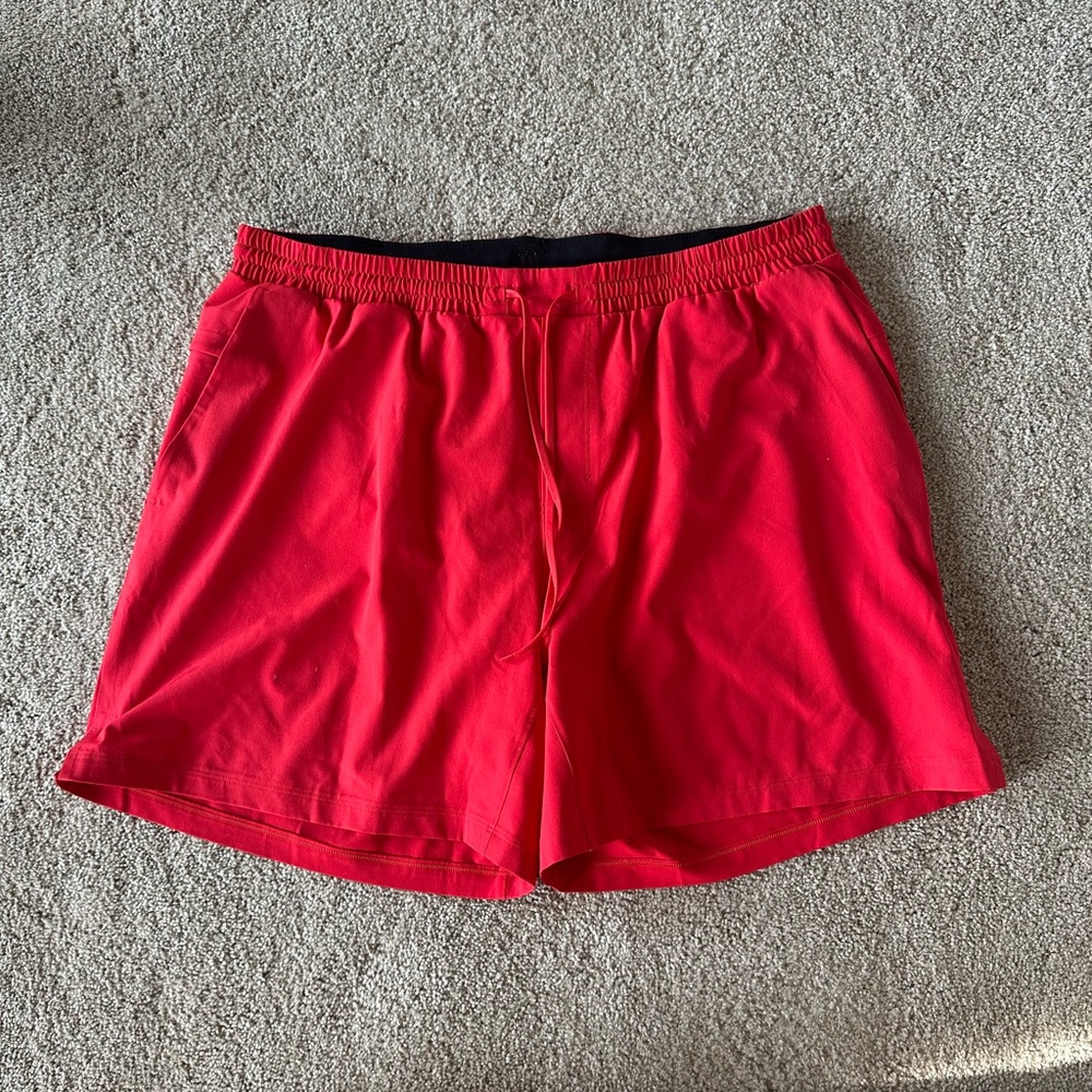 lululemon athletica Red Swim Trunks 7” Lined